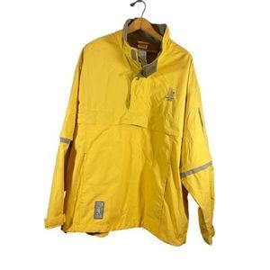 Disney Jacket Adult XL Yellow‎ Gray Pullover Windbreaker Rain Coat Mickey Sport